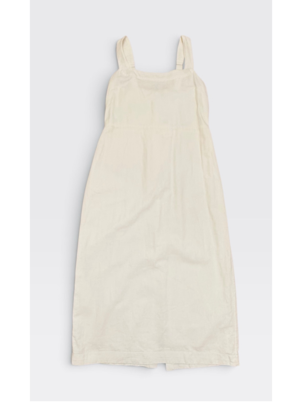 Abercrombie & Fitch Linen Blend Square Neck Maxi Dress Cream NWT Size L - Picture 3 of 15